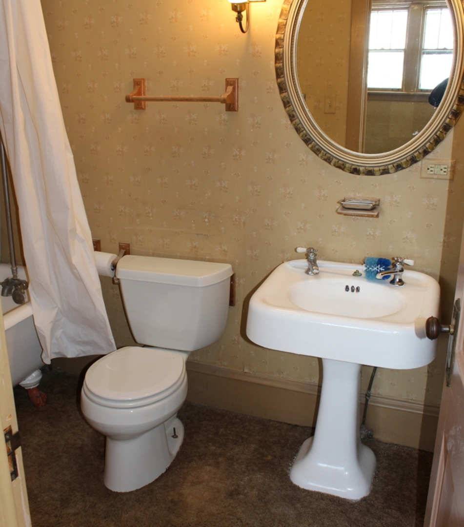 1245 Main Street Antioch, IL 60002 - Photo 23 of 44 a bathroom with a toilet a sink and a mirror