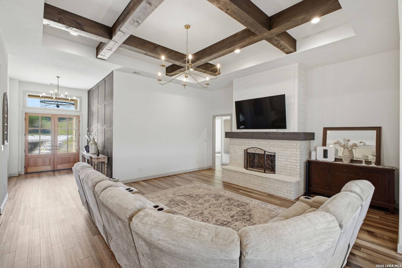 321 Vista View Place Spring Branch, TX 78070 - Photo 16 of 50 a living room with furniture and a fireplace