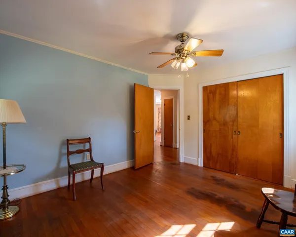 a view of livingroom with furniture and wooden floor