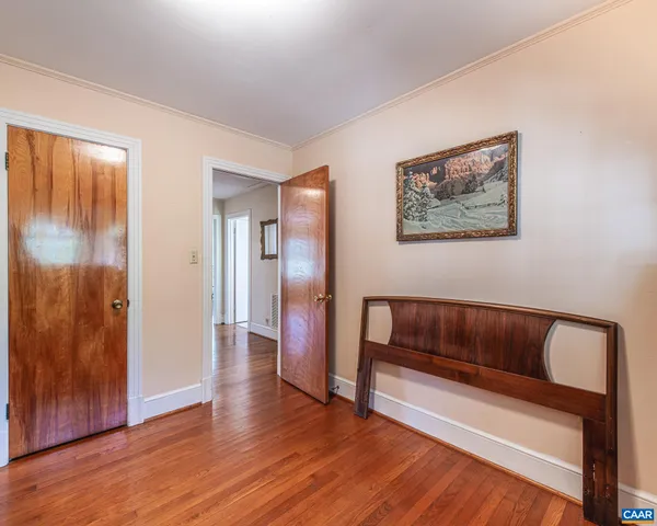 a view of a livingroom with wooden floor