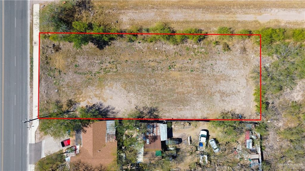 146 West Dicker Road Pharr, TX 78577 - Photo 7 of 9 Aerial view of sparsely populated area with property boundaries highlighted