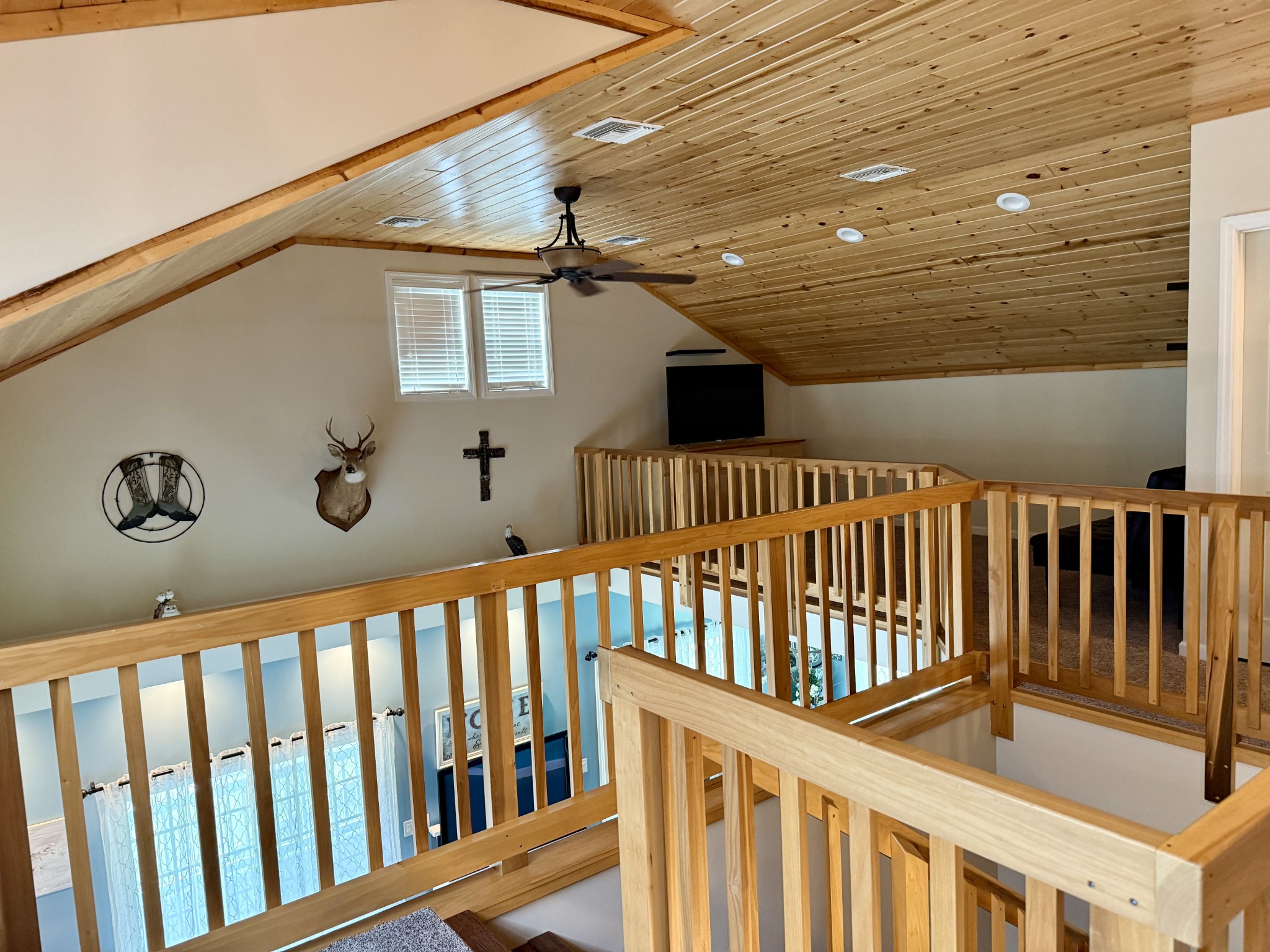 581 Shady Grove Road Bloomington Springs, TN 38545 - Photo 13 of 42 a view of staircase with a white door and wooden floor