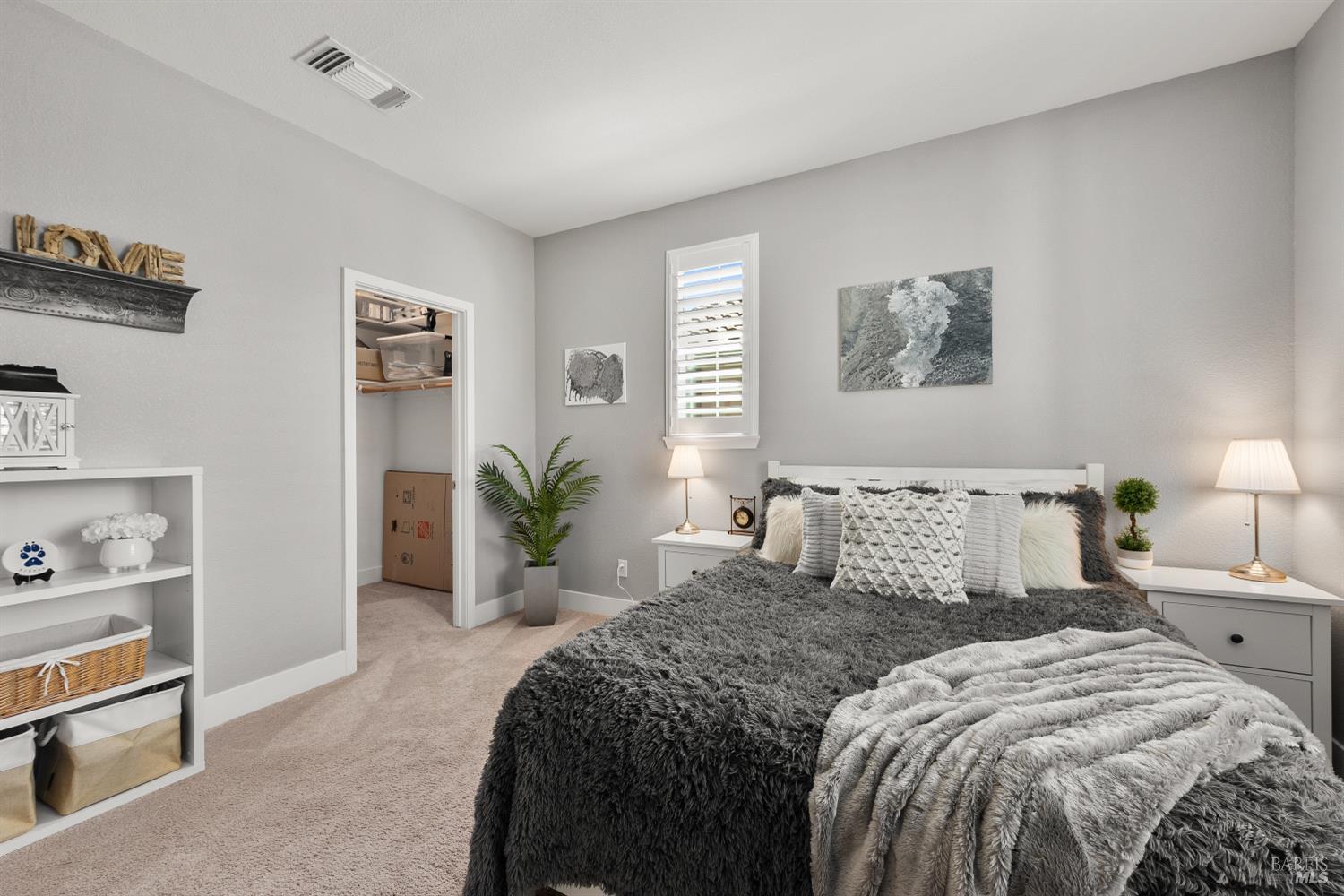 5453 Kaitlyn Place Rohnert Park, CA 94928 - Photo 32 of 41 This upstairs bedroom is located above the garage. The sellers had an extra quiet garage door opener installed to make sure the occupants were never disturbed. The sellers have anticipated everything to make the home extra comfortable.