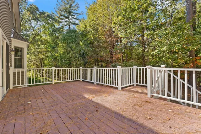 a view of a wooden deck