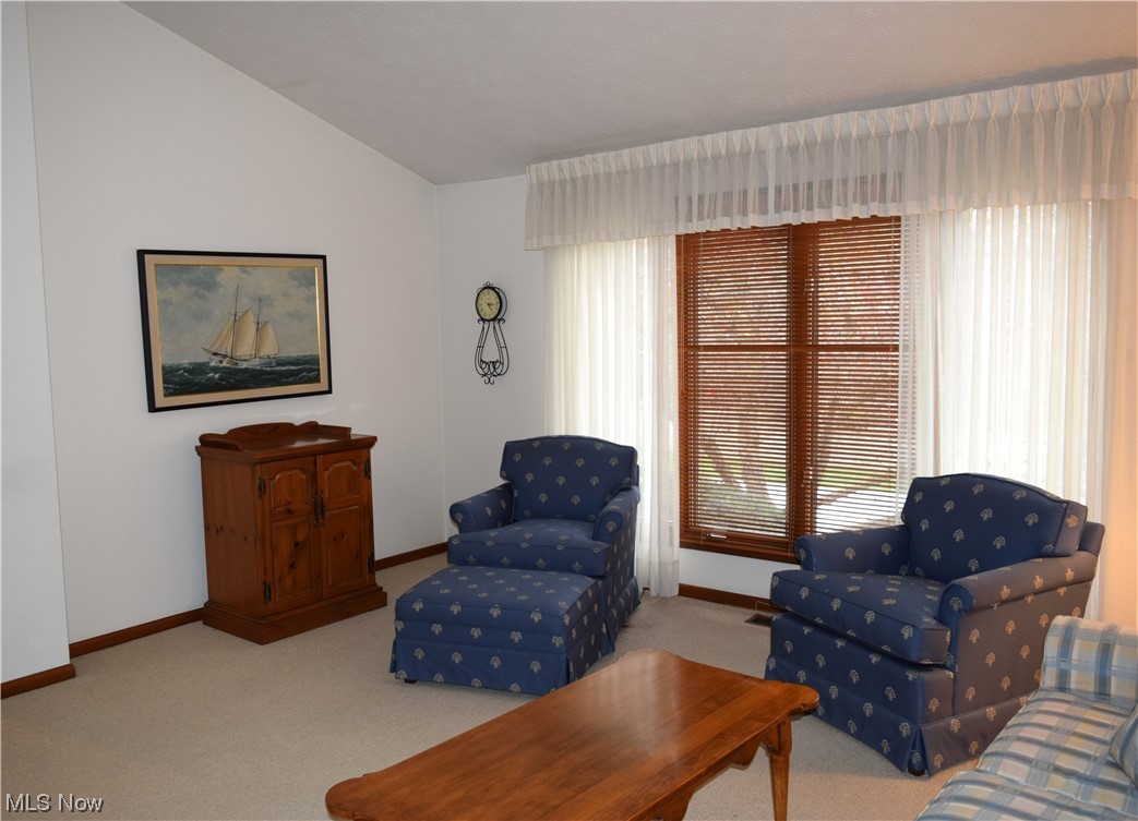 22522 Center Ridge Road, Unit E Rocky River, OH 44116 - Photo 7 of 22 Open and Airy living room with vaulted ceilings and beautiful wood trims.