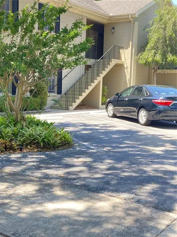 a view of a car in a parking area