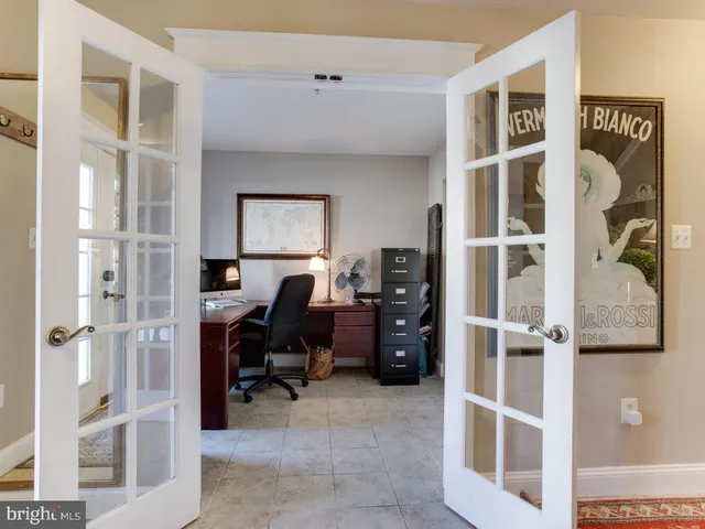 a view of a workspace with closet