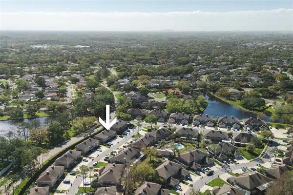 an aerial view of multiple house