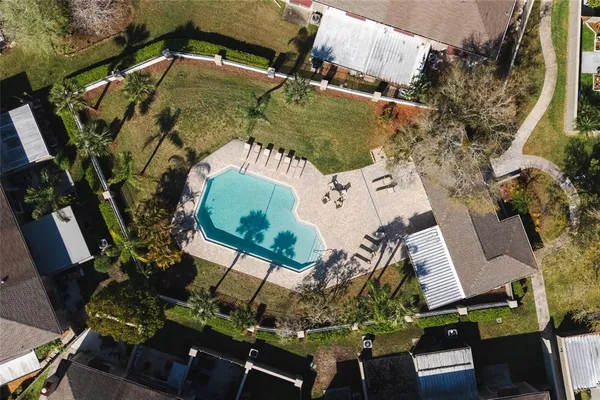 an aerial view of a house