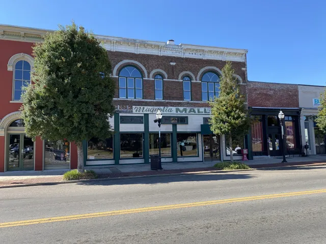 a front view of a building with street