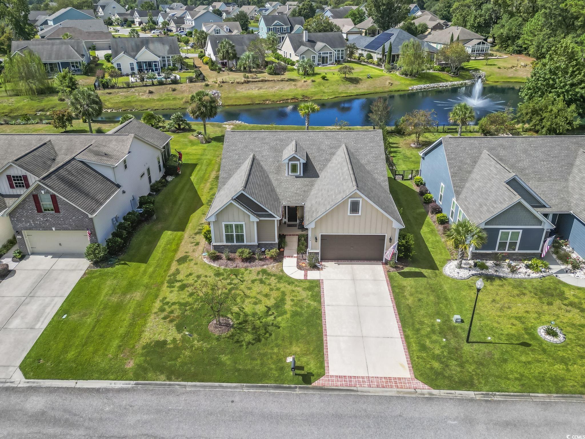 175 Rivers Edge Drive Conway, SC 29526 - Photo 32 of 37 Aerial perspective of suburban area featuring a large body of water