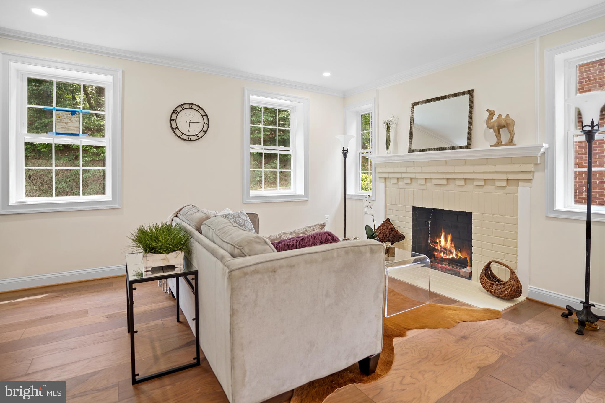 3722 13th Street Northeast Washington, DC 20017 - Photo 18 of 50 a living room with furniture and a fireplace