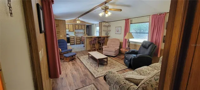 a living room with furniture