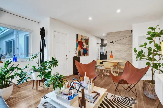 a living room with furniture