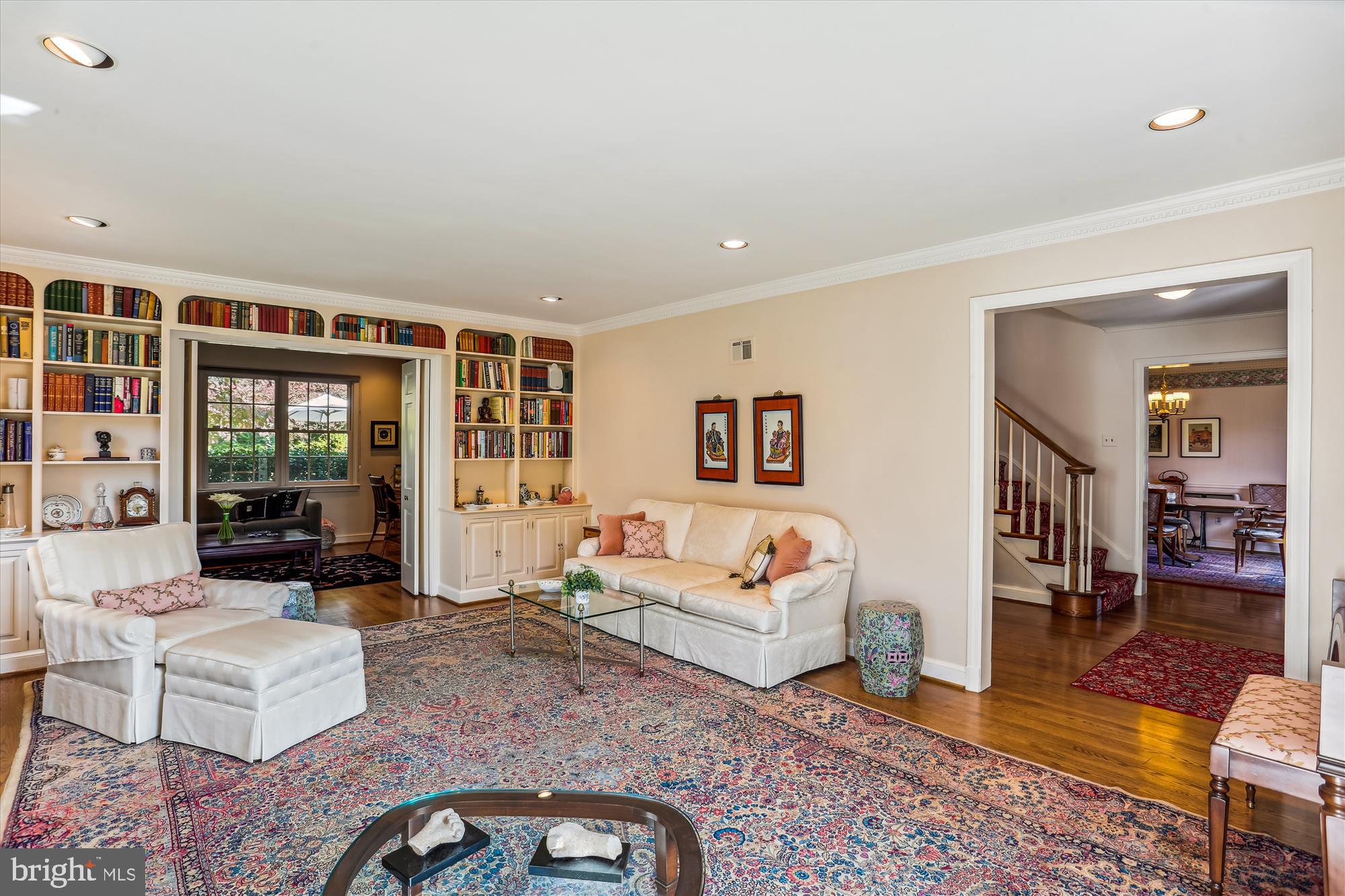 5517 Devon Road Bethesda, MD 20814 - Photo 14 of 61 Living Room with Custom Built-Ins