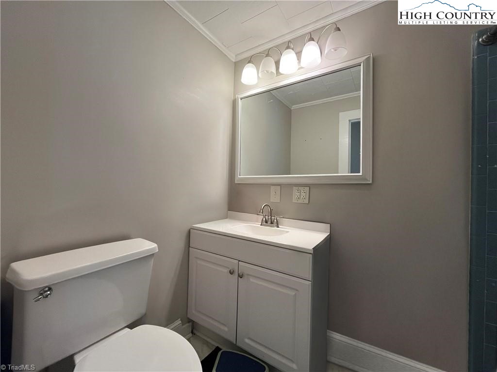 820 Suncrest Orchard Road North Wilkesboro, NC 28659 - Photo 37 of 41 a bathroom with a toilet a sink and mirror