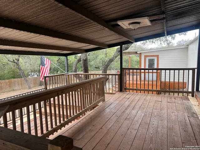 a view of wooden deck