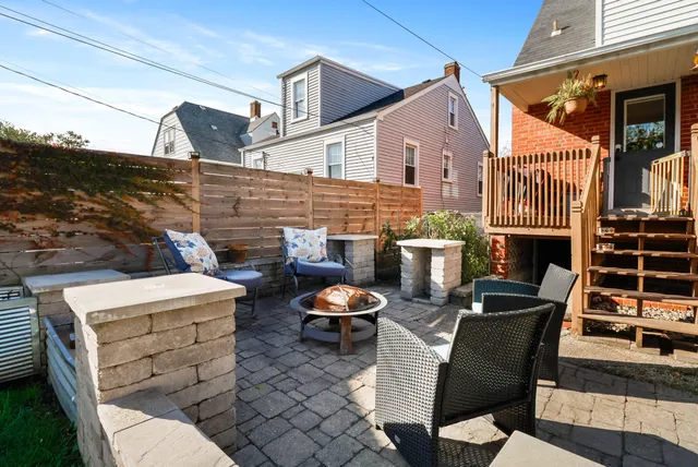 a outdoor space with patio furniture