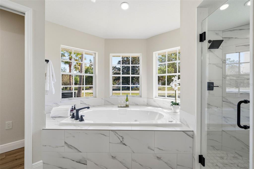 10185 Sleepy Willow Court Spring Hill, FL 34608 - Photo 25 of 44 a bathroom with a tub a sink and a window