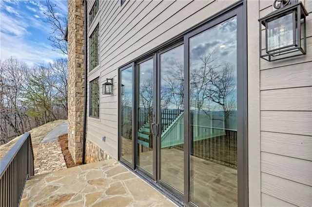 a view of entryway with wooden floor