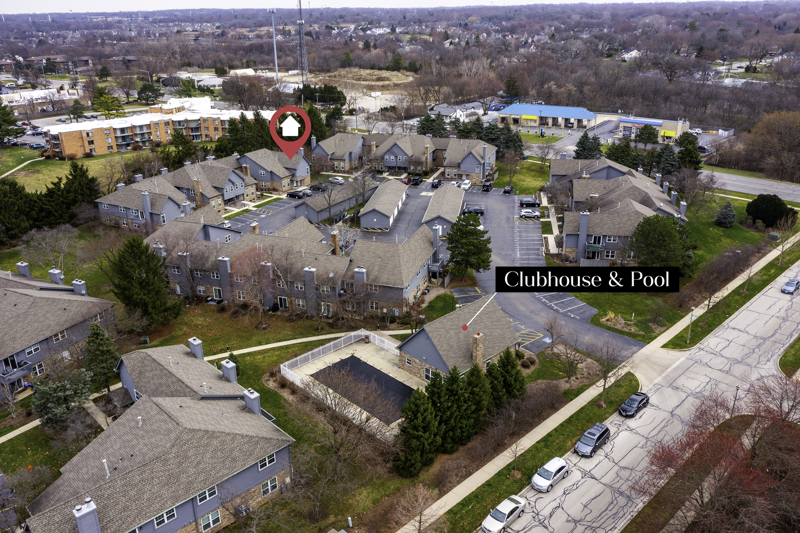 19 Foxcroft Road, Unit 203 Naperville, IL 60565 - Photo 2 of 29 an aerial view of residential houses with outdoor space