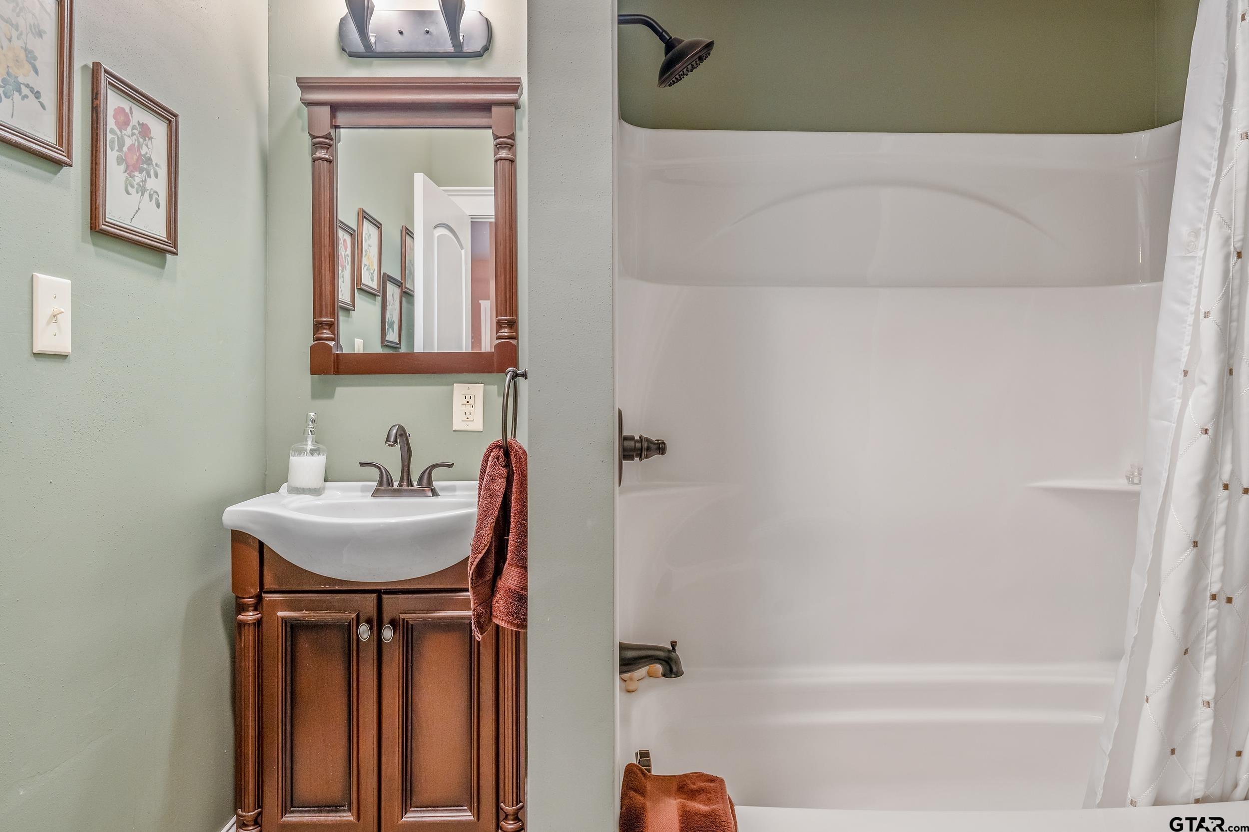 14375 County Road 384 Tyler, TX 75708 - Photo 15 of 48 a bathroom with a sink a mirror and a bathtub
