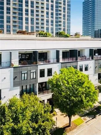 front view of a building with a street