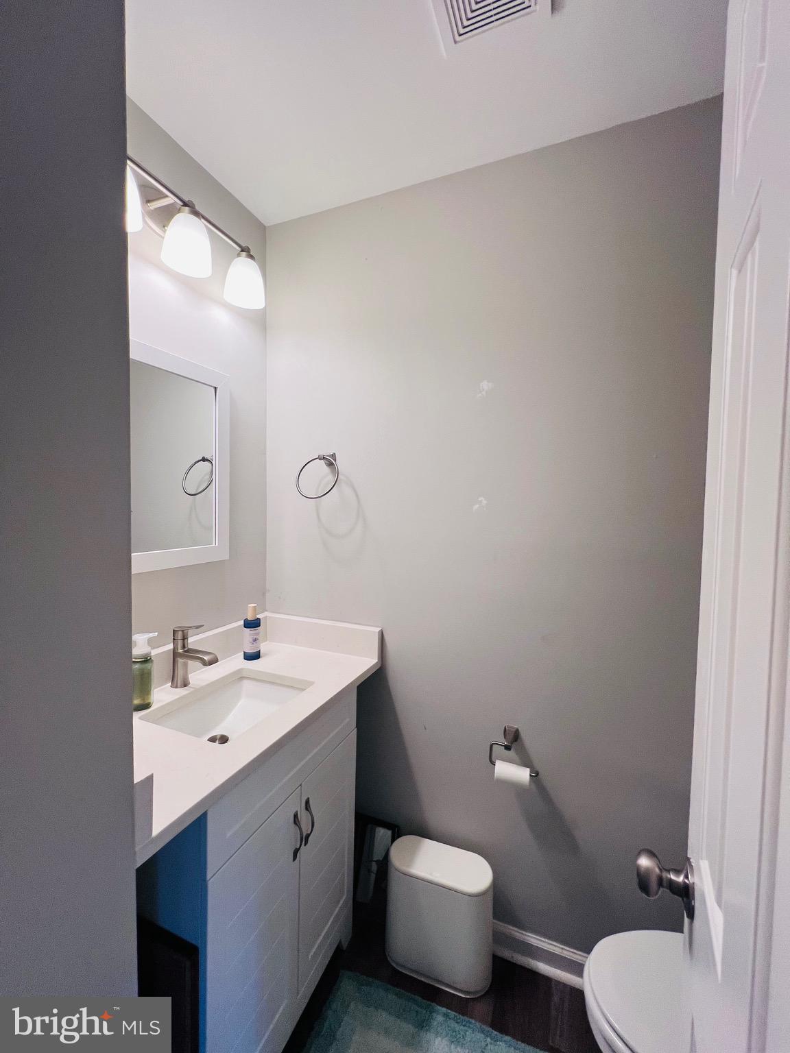 436 Thompson Circle Colonial Beach, VA 22443 - Photo 19 of 40 a bathroom with a double vanity sink mirror and toilet