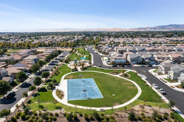 an aerial view of a house