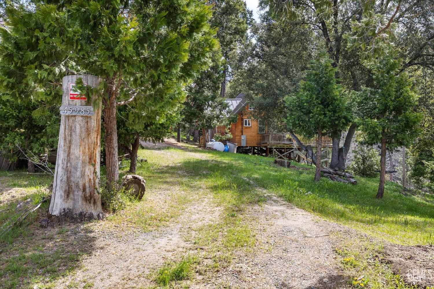 a backyard of a house with lots of green space