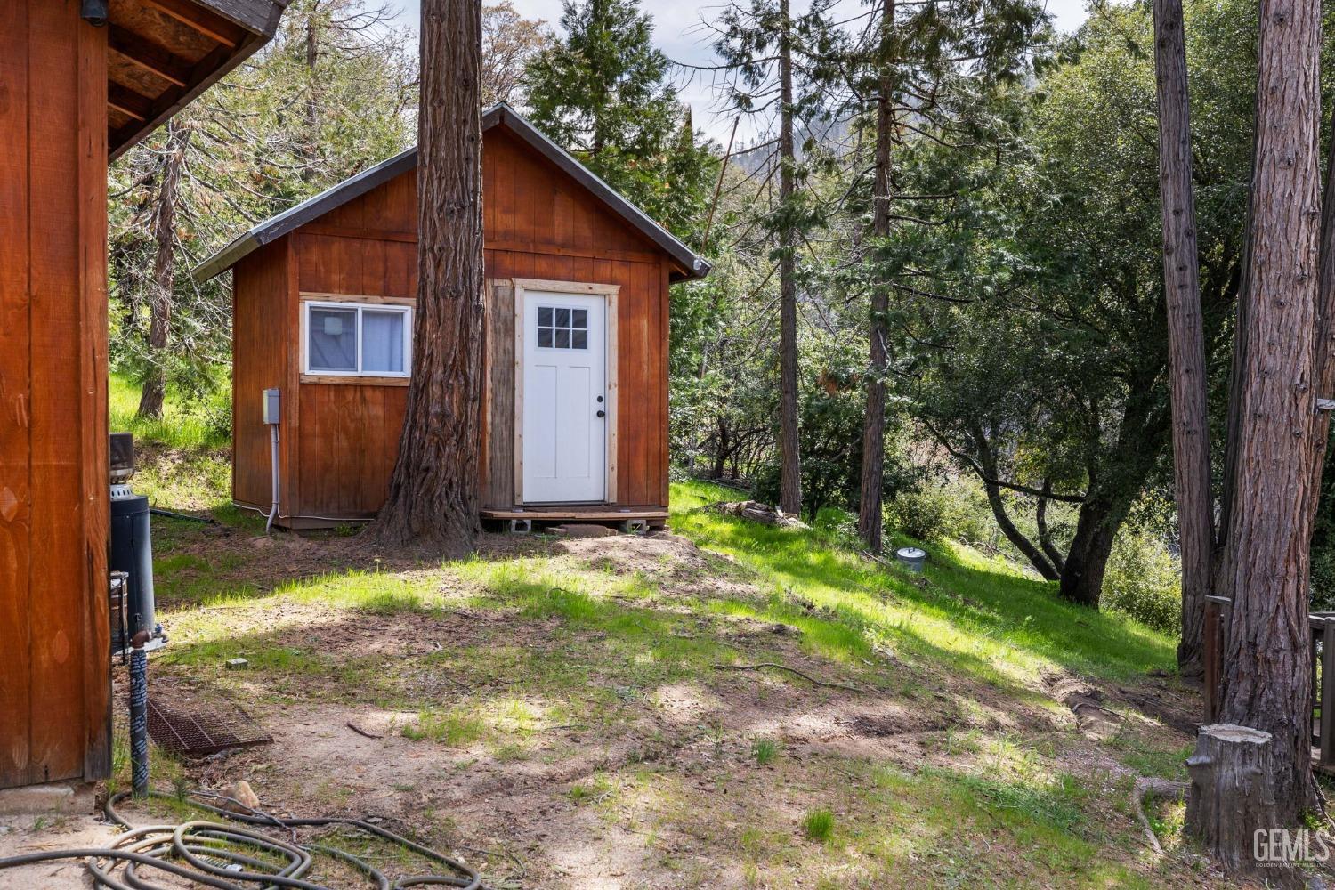 Undisclosed Address Posey, CA 93260 - Photo 44 of 53 a view of a backyard with plants and large tree