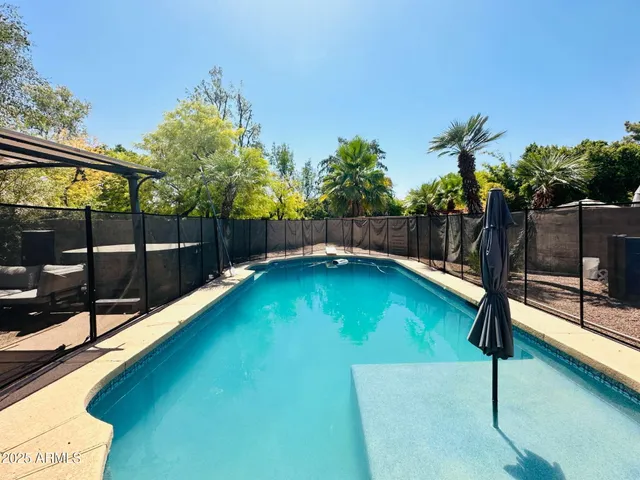 a view of a building with a patio