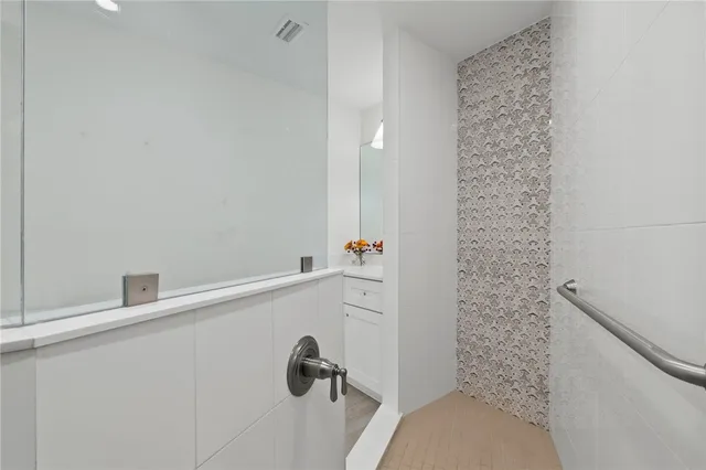 a bathroom with a shower