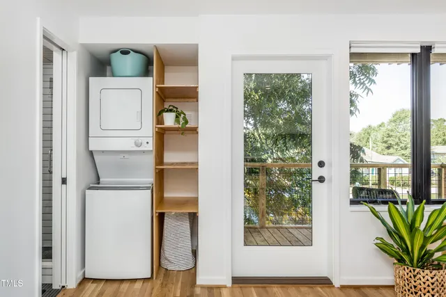 a view of front door and bedroom