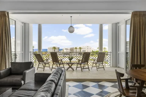 a view of balcony with couch