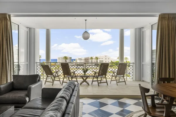 a view of balcony with couch