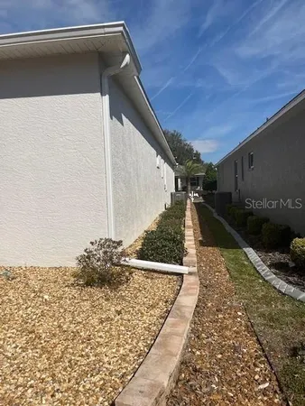 a view of backyard with mountain view