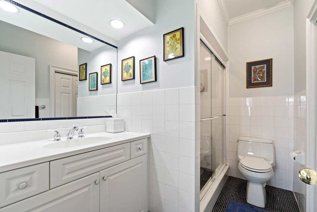 49 Rawson Road, Unit 49 Brookline, MA 02445 - Photo 24 of 42 a bathroom with a sink a toilet and shower