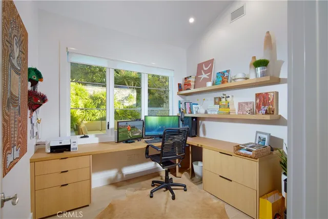 a view of workspace with a window