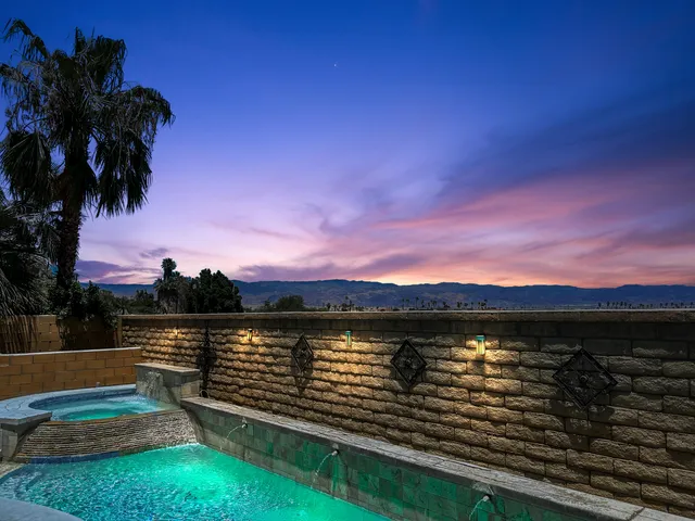 a view of a terrace with a lake view