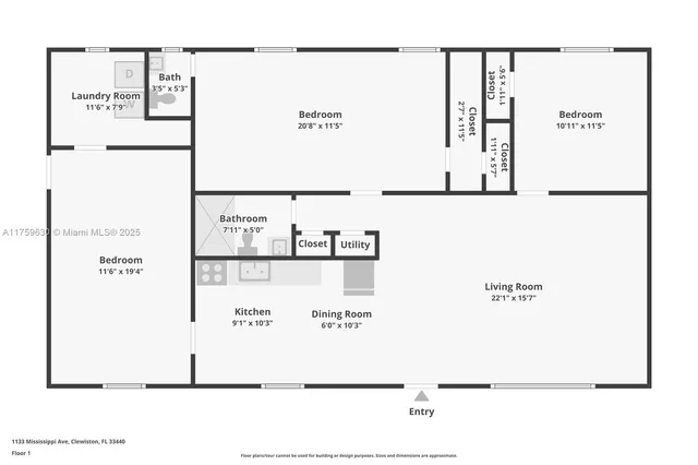 $220,000 | 1133 Mississippi Avenue, Clewiston, FL 33440