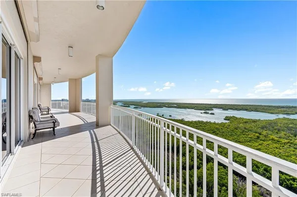 a view of balcony with seating space