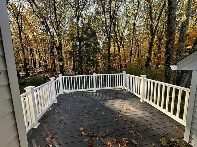 a view of a wooden deck