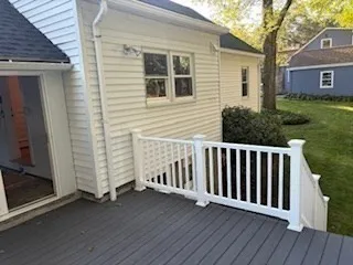 a view of a wooden fence