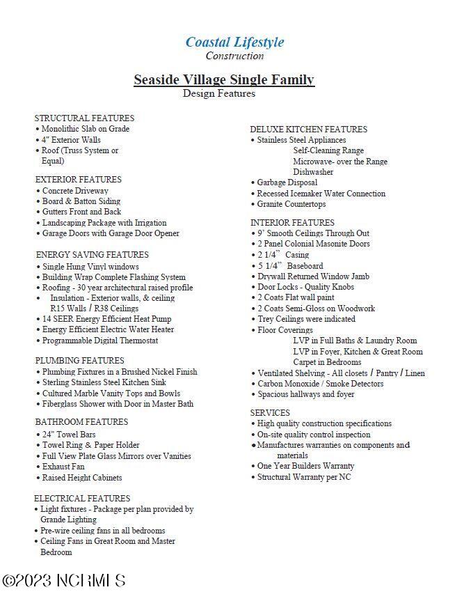 7631 Privateer Loop Sunset Beach, NC 28468 - Photo 5 of 24 Standard Features