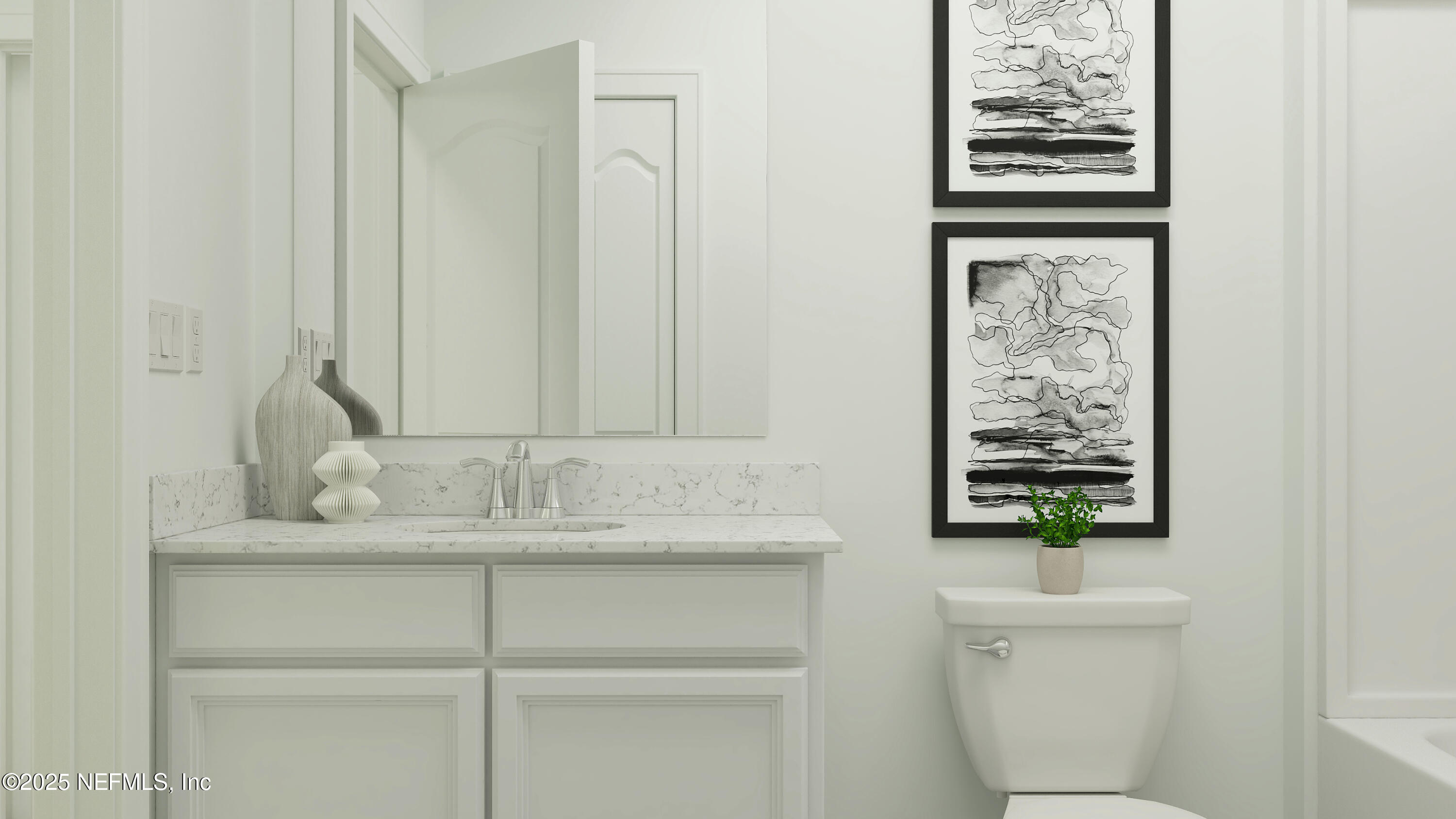 76104 Estuary Way Yulee, FL 32097 - Photo 17 of 41 a bathroom with a sink a toilet and mirror
