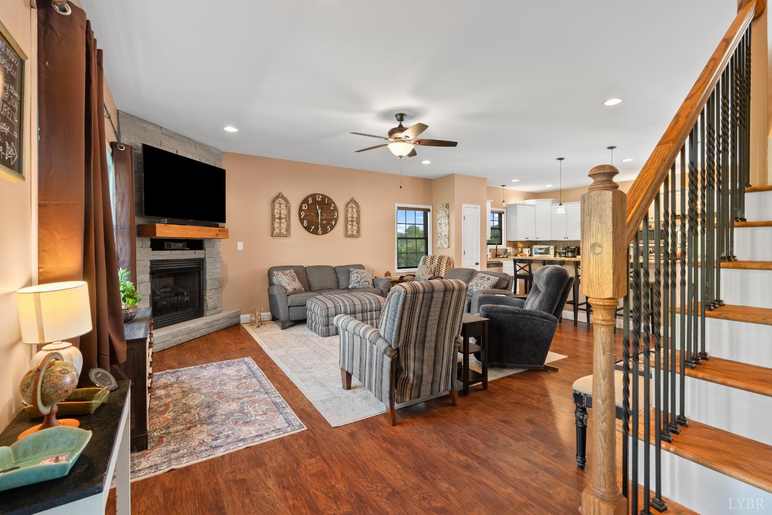 106 Nettie Court Lynchburg, VA 24502 - Photo 5 of 55 a living room with furniture flat screen tv and a fireplace