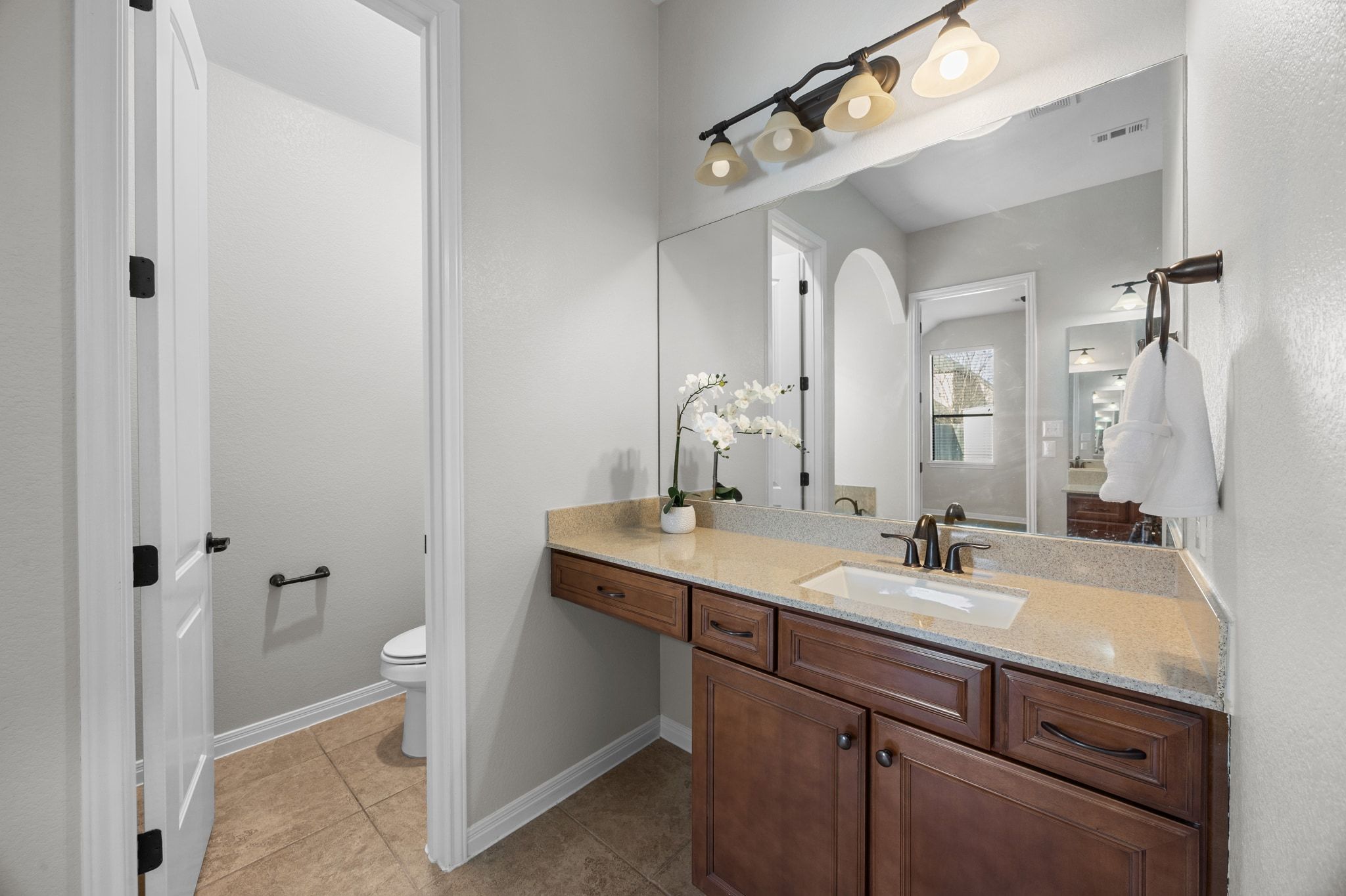 1412 Rimstone Drive Cedar Park, TX 78613 - Photo 26 of 39 a bathroom with a sink and mirror with toilet