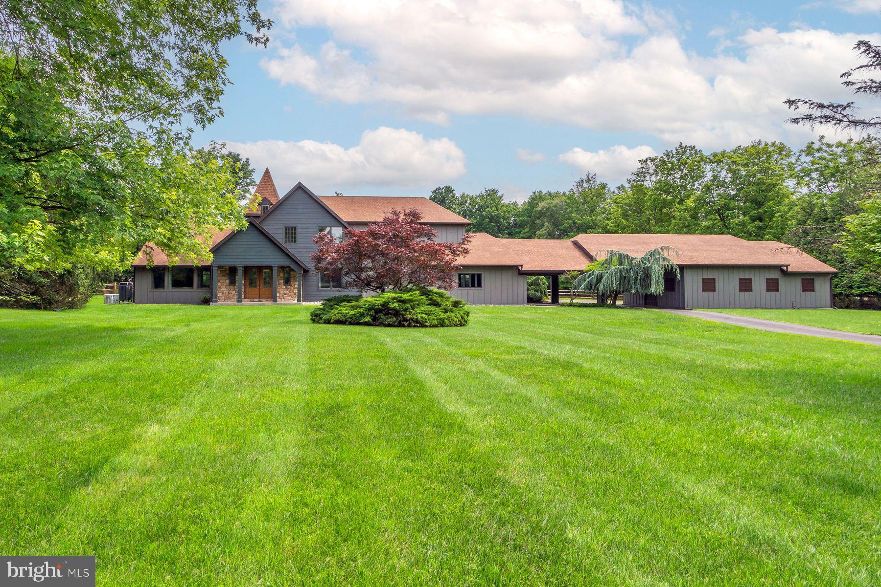 a aerial view of a house with garden