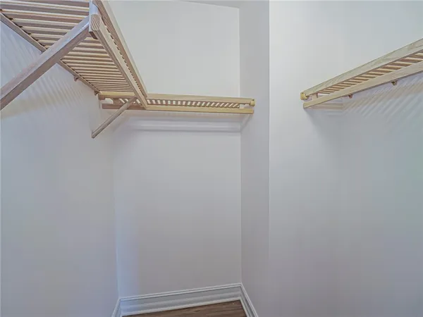 a view of small space with racks on the wall
